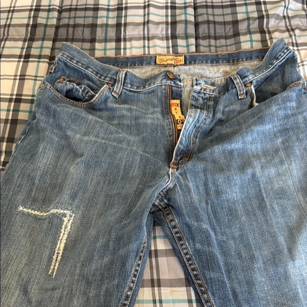 Men's Blue Distressed Jeans